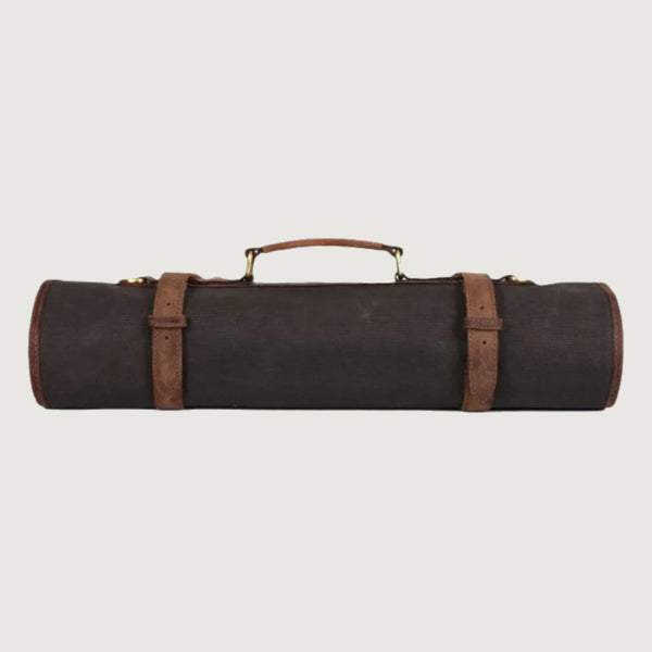 Tourbon Leather Knife Roll - Dark Brown
